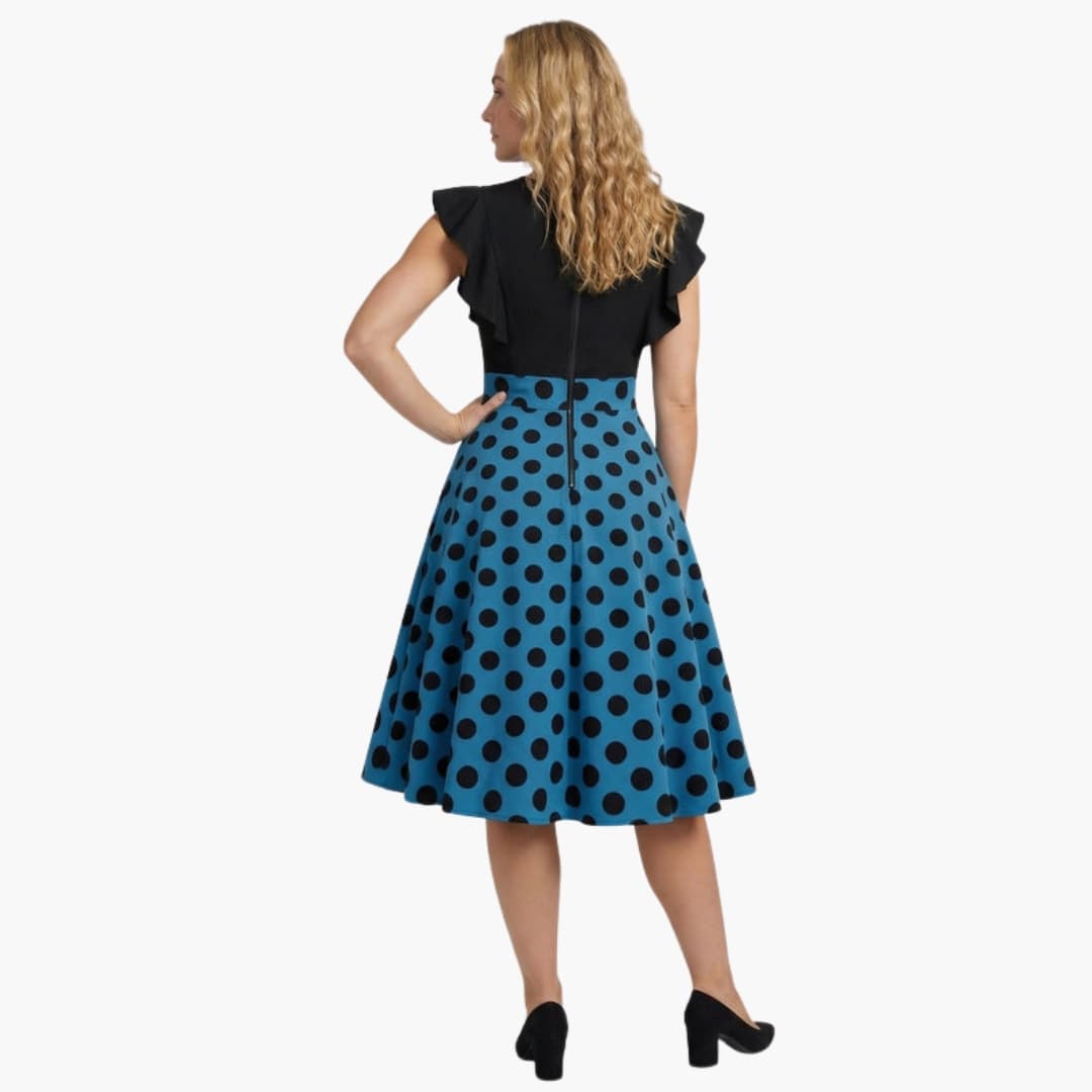 Women's Sleeveless Striped Dress Flared Skirt