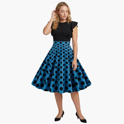 Women's Sleeveless Striped Dress Flared Skirt - Vonnera