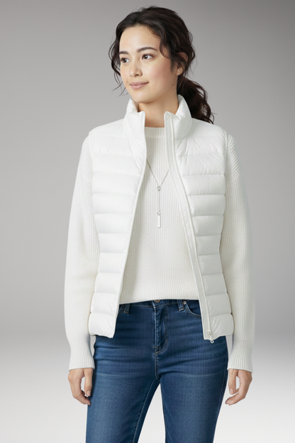 Women's Quilted Sleeveless Jacket Stand-Up Collar
