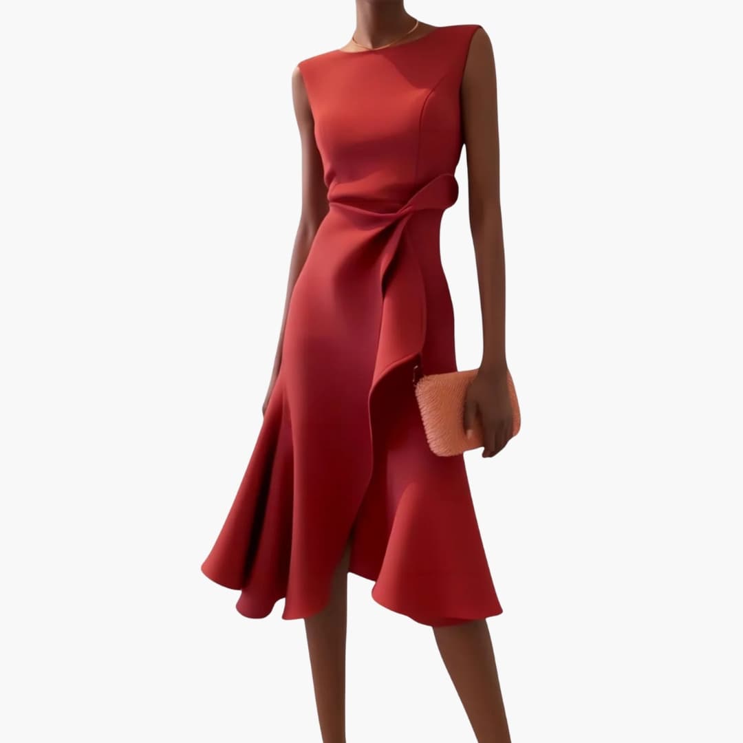 Women's Asymmetrical Sleeveless Midi Dress - Vonnera