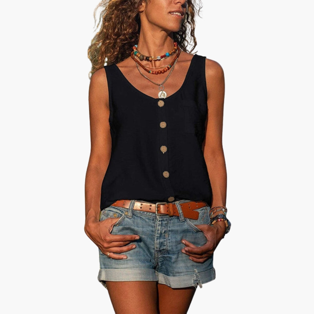 Women's Sleeveless Tank Round Neck
