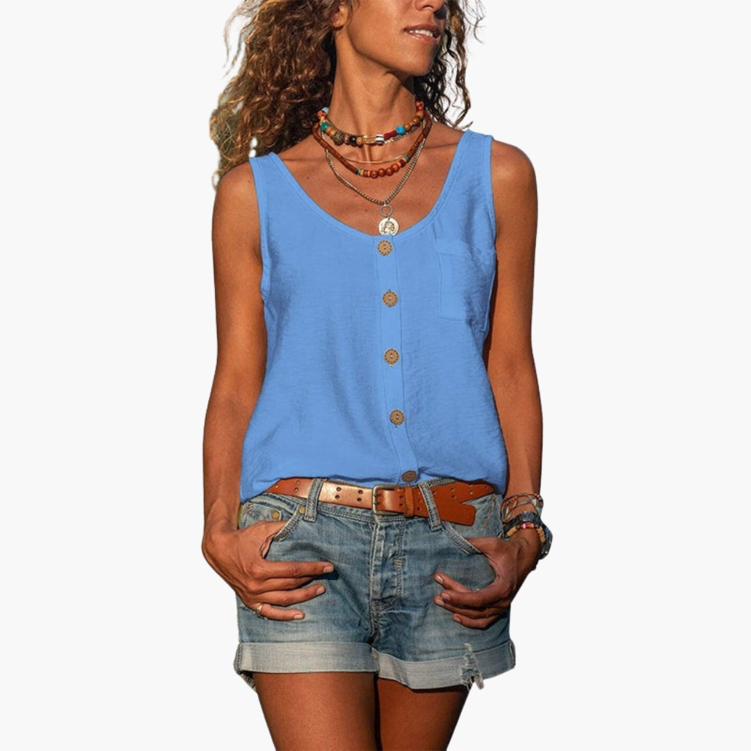 Women's Sleeveless Tank Round Neck