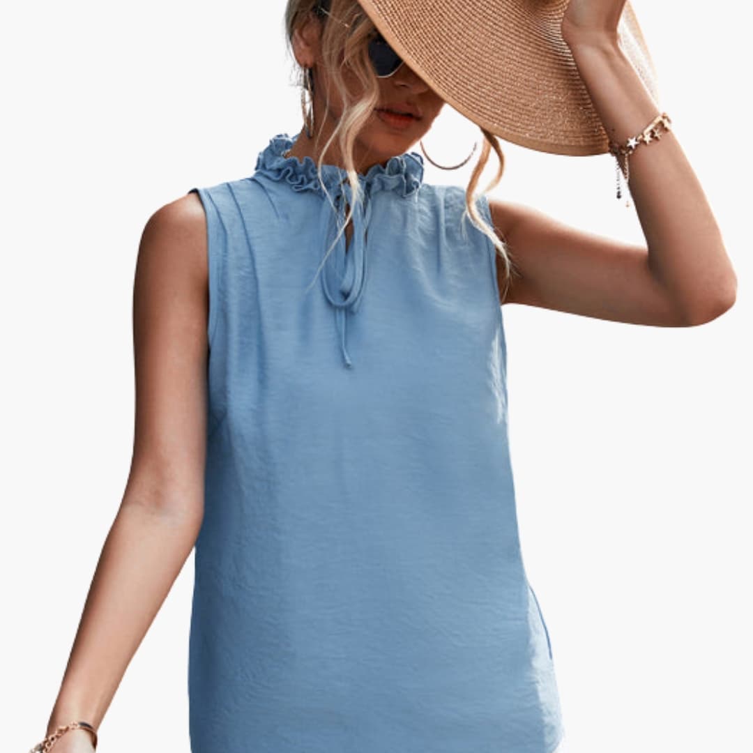 Women's Ruffle Neck Sleeveless