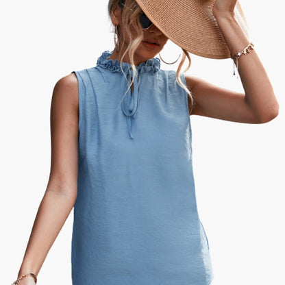 Women's Ruffle Neck Sleeveless