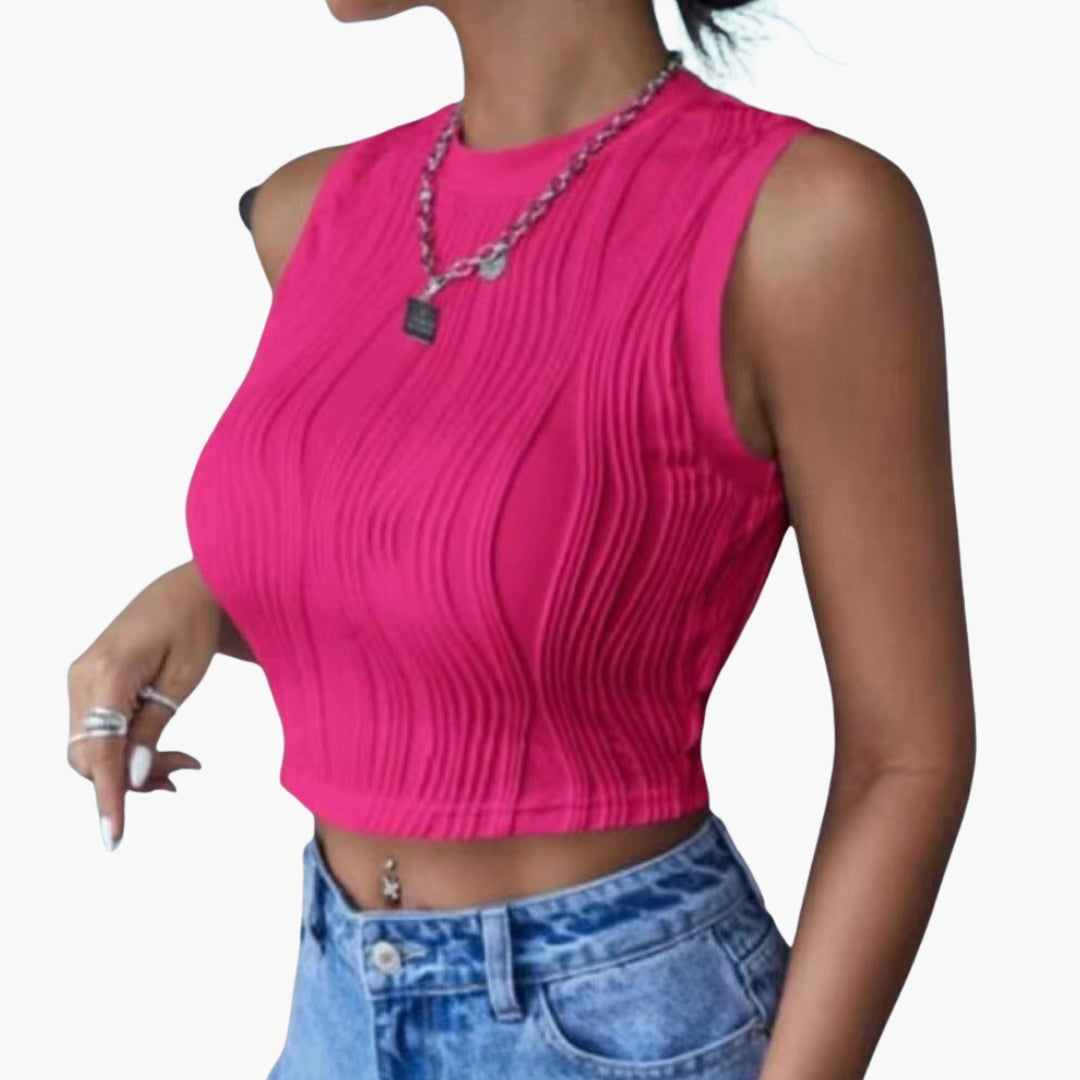 Women's Textured Crop Sleeveless - Vonnera
