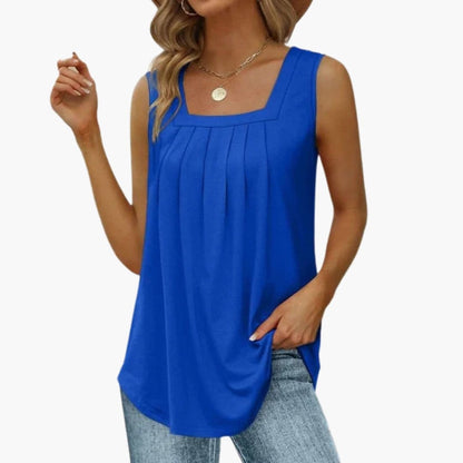 Women's Sleeveless Plain Woven Hip Length