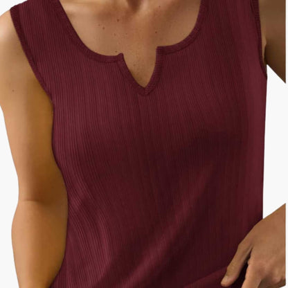 Women's Sleeveless V-Neck Ribbed