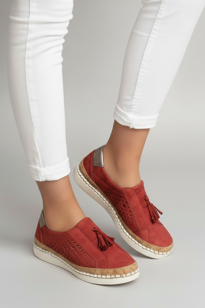 Women's Slip On Shoes Perforated Flat Sole