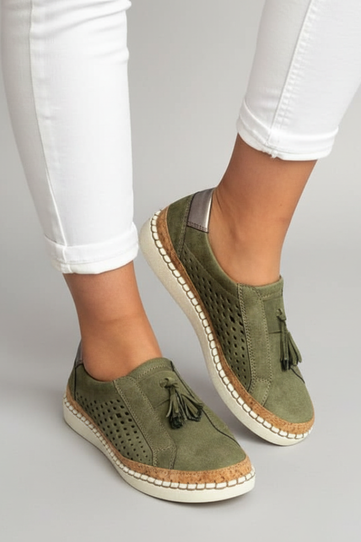 Women's Slip On Shoes Perforated Flat Sole