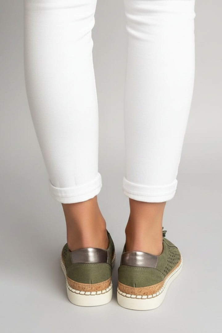 Women's Slip On Shoes Perforated Flat Sole