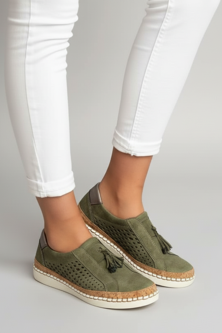 Women's Slip On Shoes Perforated Flat Sole