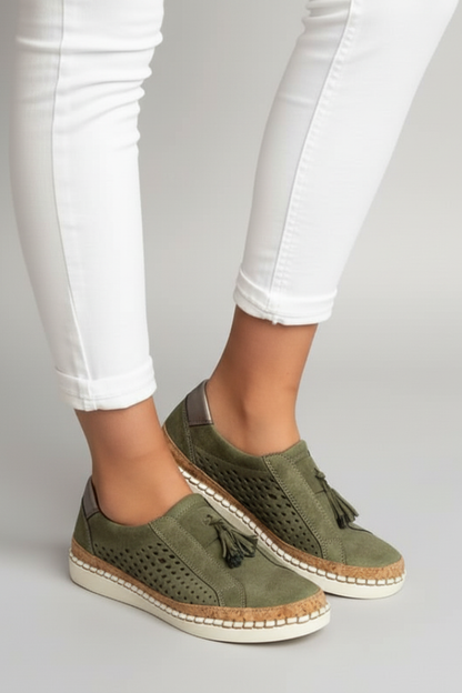 Women's Slip On Shoes Perforated Flat Sole