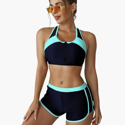 Women's Solid Bikini Adjustable Straps Black