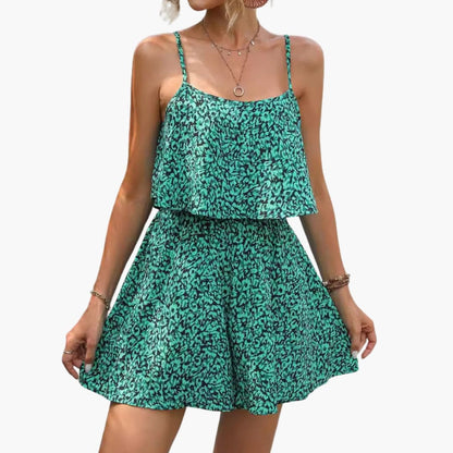 Women's V-Neck Jumpsuit Elastic Waist Spaghetti Strap