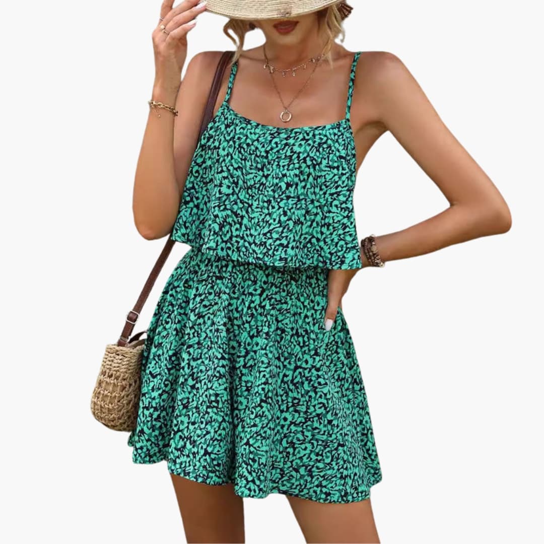 Women's V-Neck Jumpsuit Elastic Waist Spaghetti Strap - Vonnera