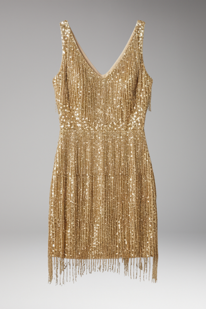 Women's Sequin Tassel Dress Elegant Fringe - Vonnera