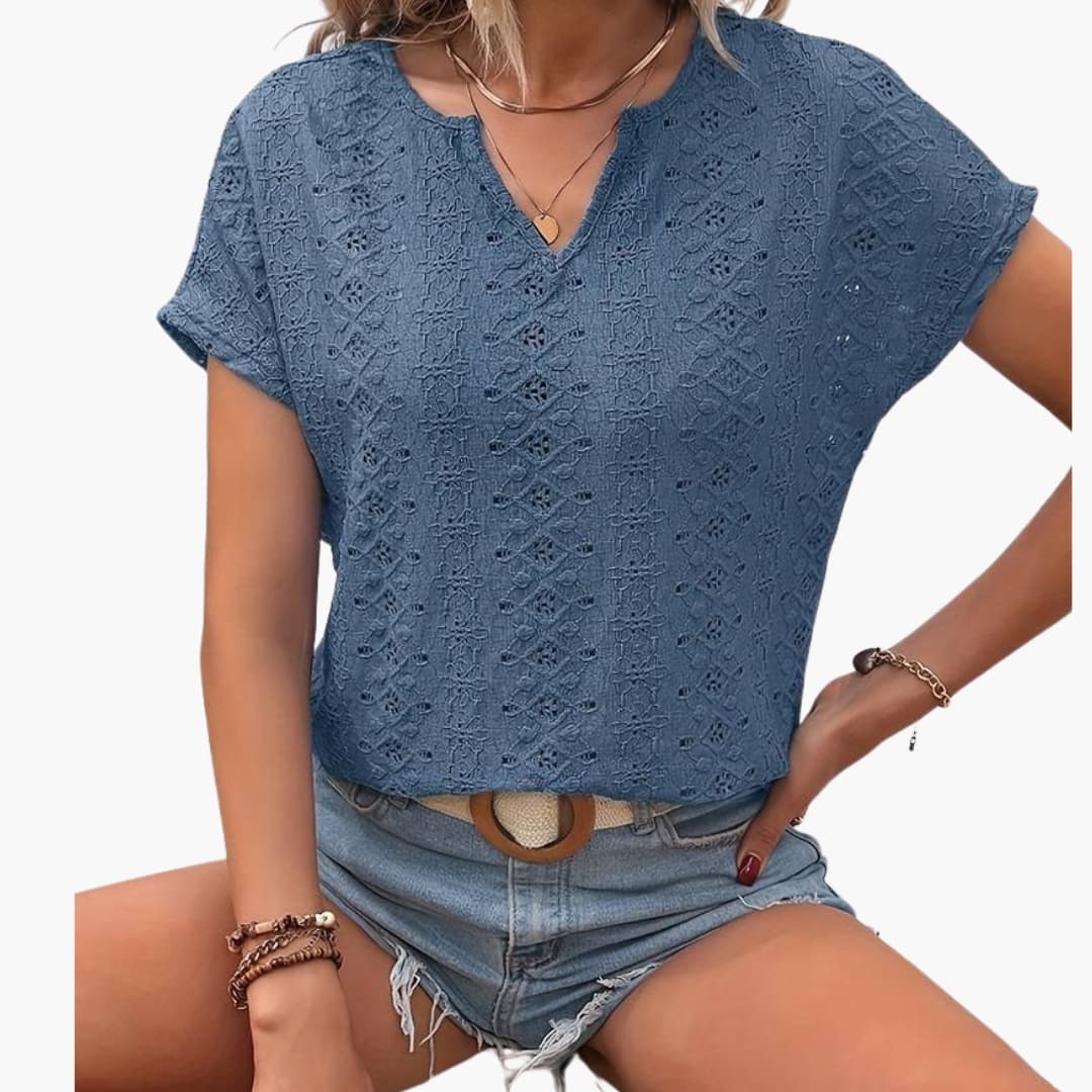 Women's Embroidered Short Sleeve T-Shirt - Vonnera