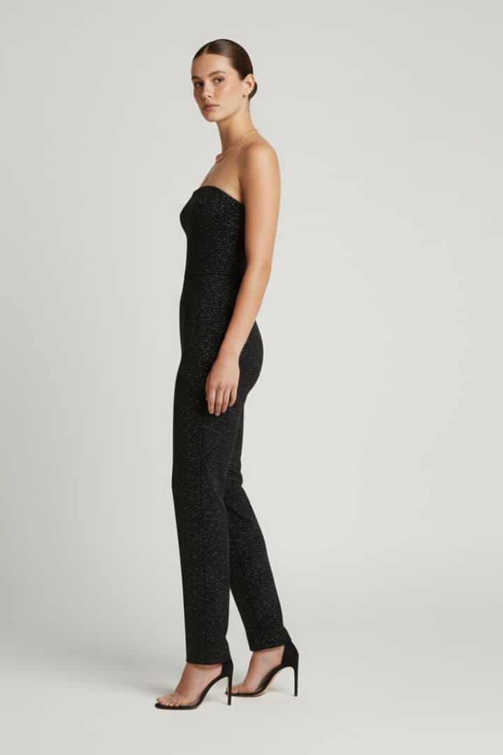 Women's Strapless Jumpsuit Straight Leg Design