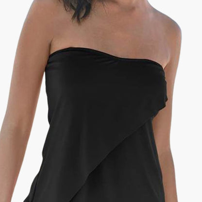 Women's Strapless Tube Tankini Swimsuit Set