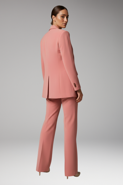 Women's Slim Fit Blazer Suit Set Wide Leg Pants
