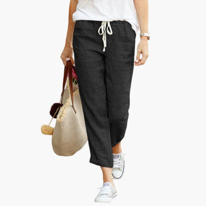 Women's Summer Pants Adjustable Waist Side Pockets - Vonnera