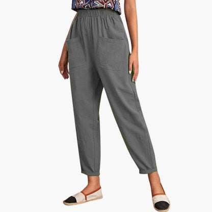 Women's Elastic Waist Full-Length Pants Loose Fit
