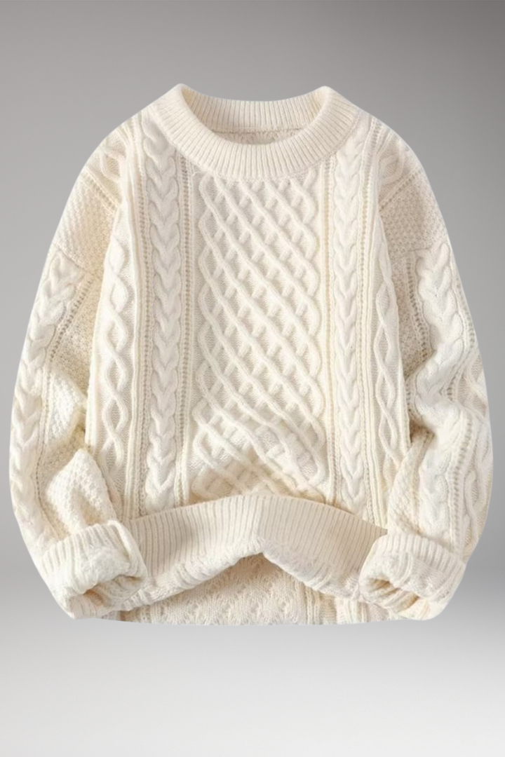 Women's Crew Neck Cable Sweater - Vonnera