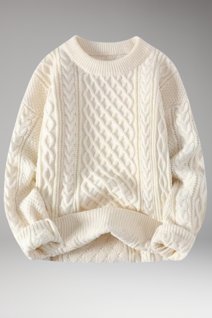 Women's Crew Neck Cable Sweater - Vonnera