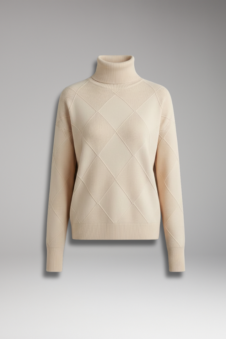 Women's High Neck Textured Sweater - Vonnera