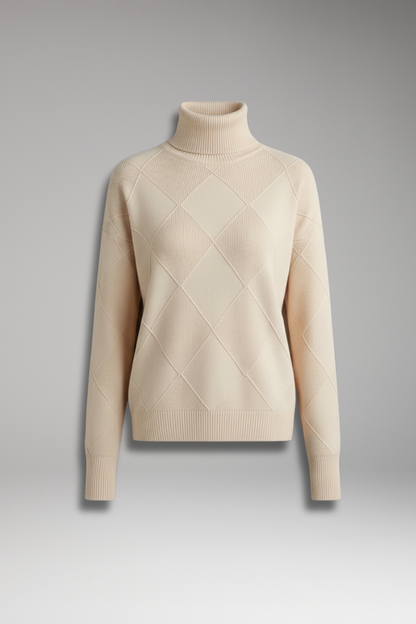Women's High Neck Textured Sweater - Vonnera