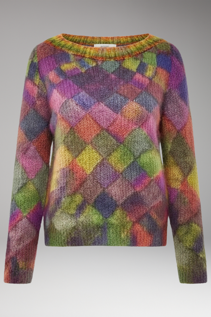 Women's Patterned Sweater Round Neck - Vonnera