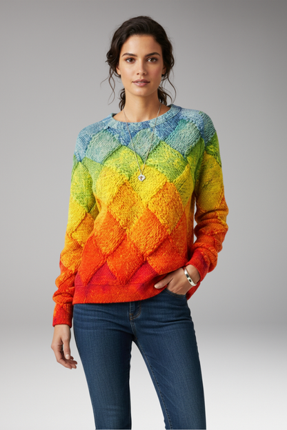 Women's Textured Sweater Round Neck
