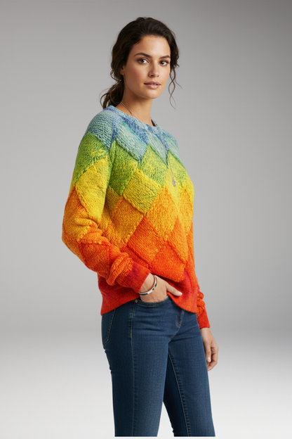 Women's Textured Sweater Round Neck