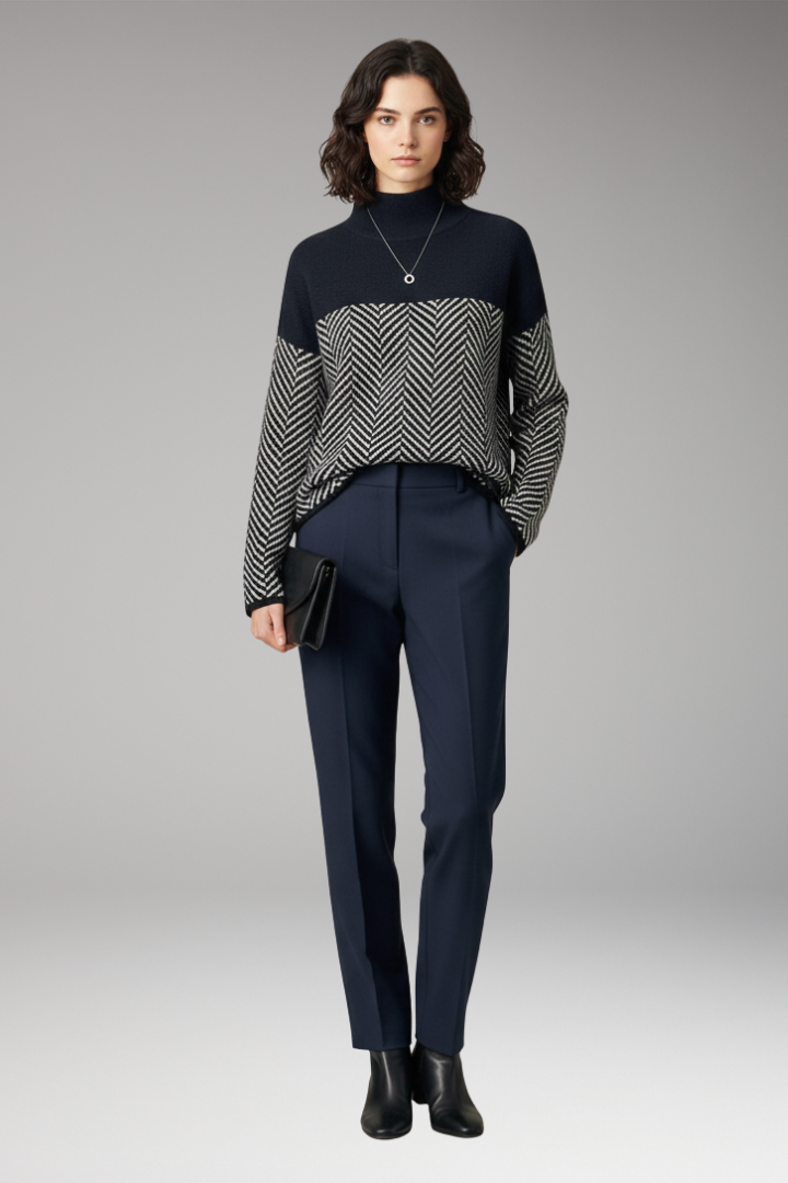 Women's Long Sleeve Stand-Up Collar Sweater