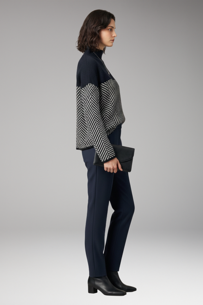 Women's Long Sleeve Stand-Up Collar Sweater