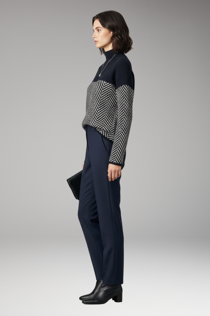 Women's Long Sleeve Stand-Up Collar Sweater