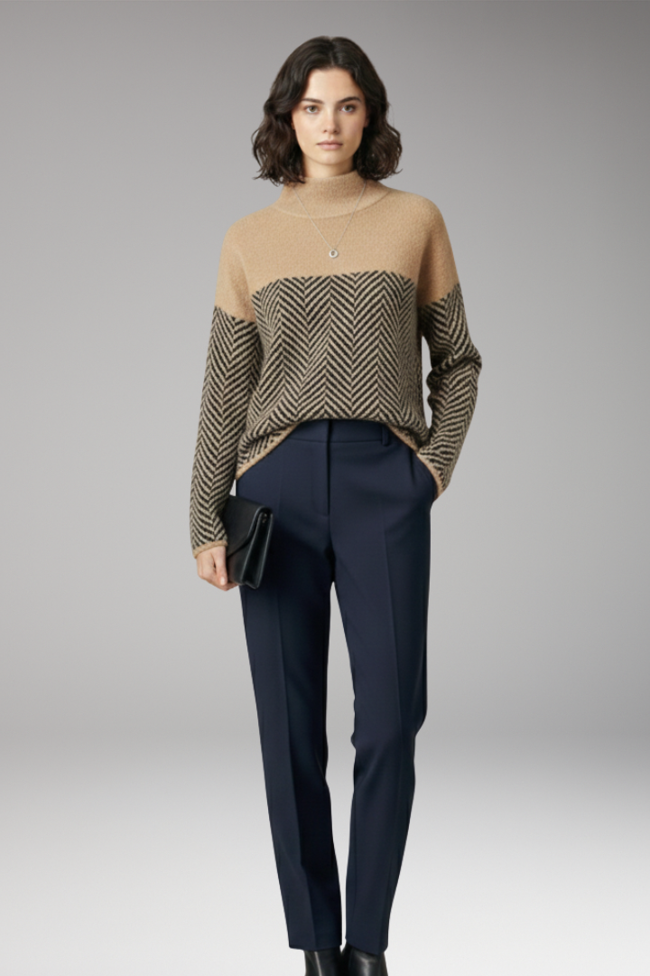 Women's Long Sleeve Stand-Up Collar Sweater
