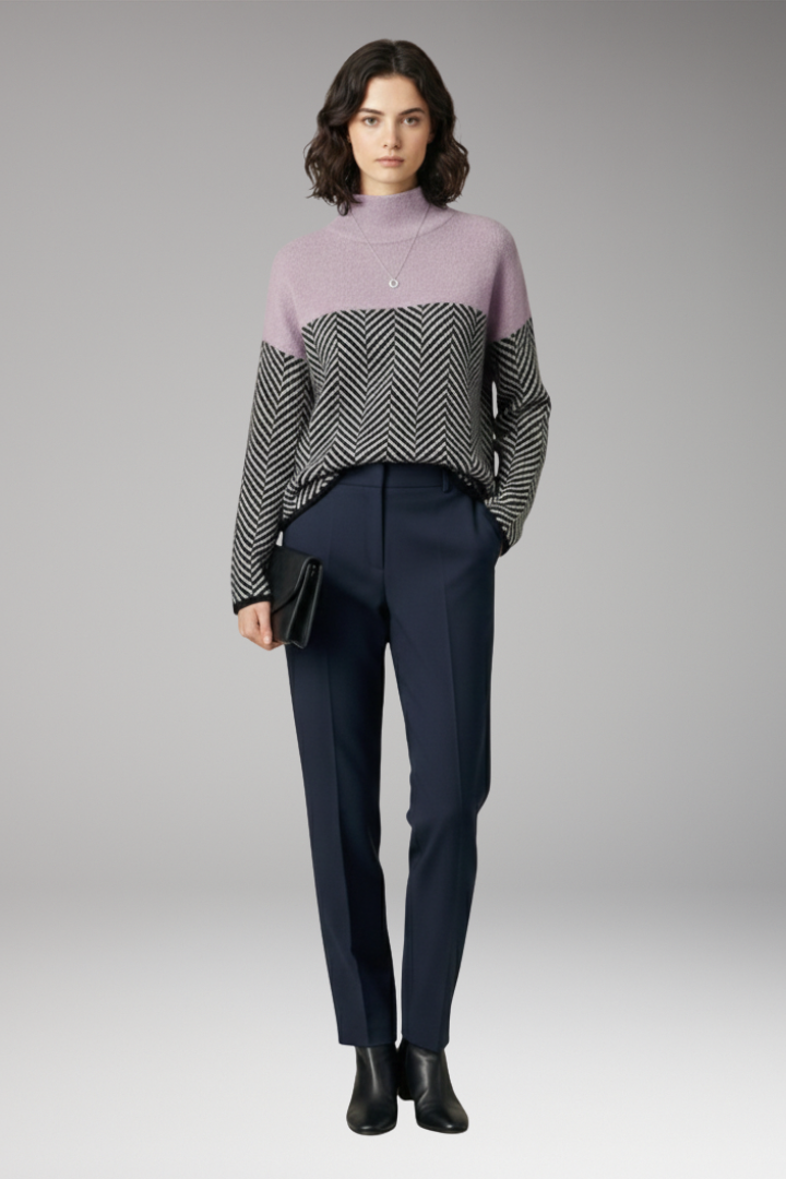 Women's Long Sleeve Stand-Up Collar Sweater