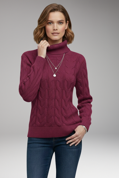 Women's Turtleneck Cable Sweater