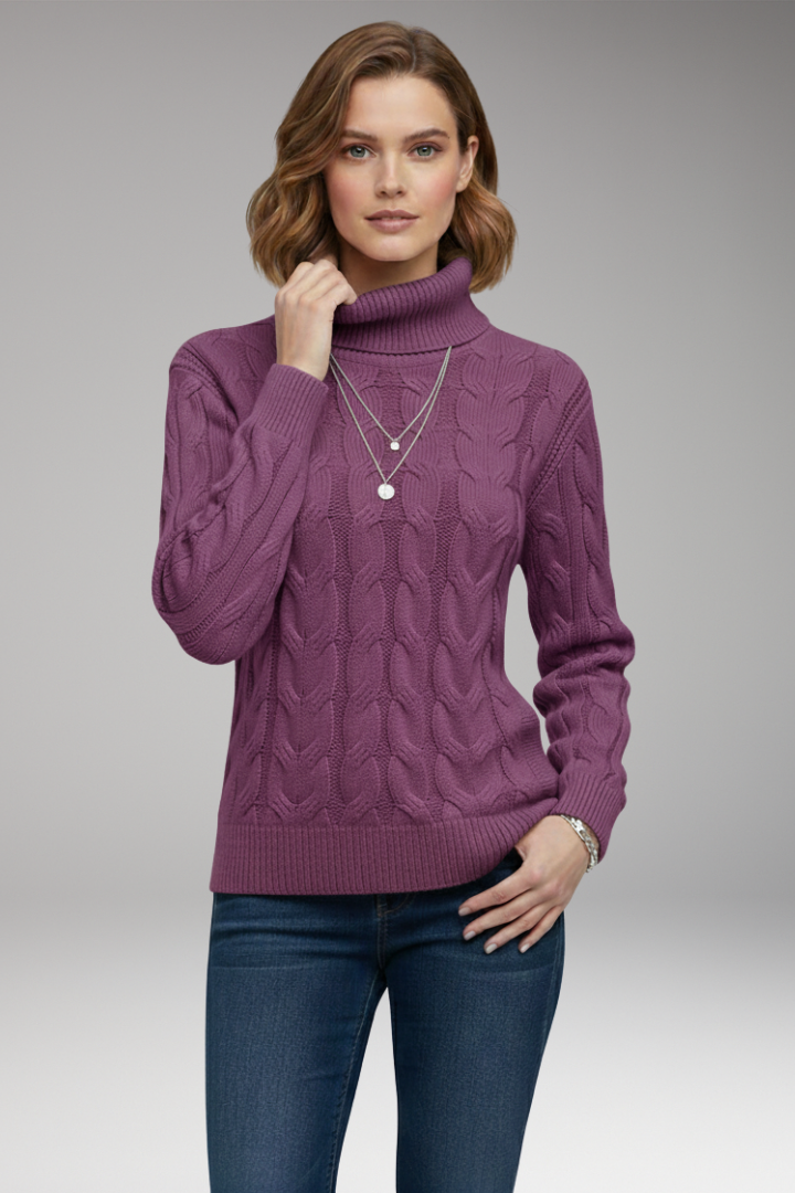 Women's Turtleneck Cable Sweater