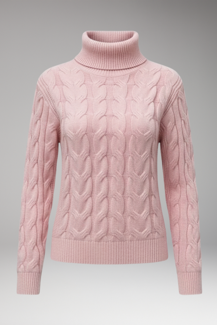 Women's Turtleneck Cable Sweater - Vonnera