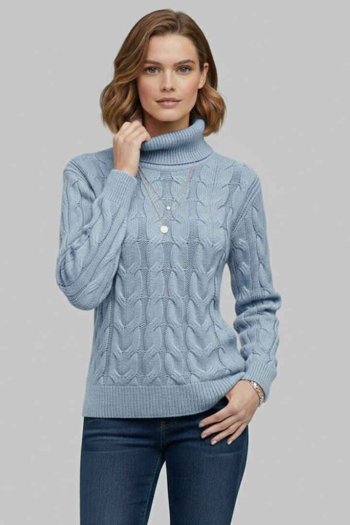 Women's Turtleneck Cable Sweater