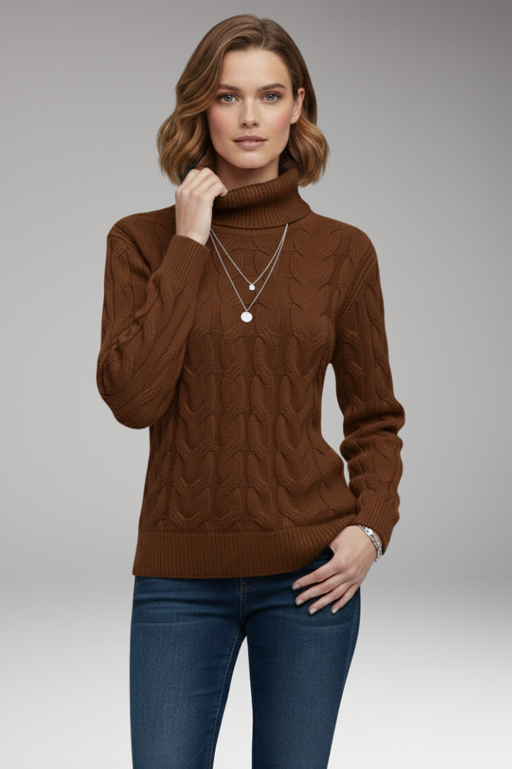 Women's Turtleneck Cable Sweater