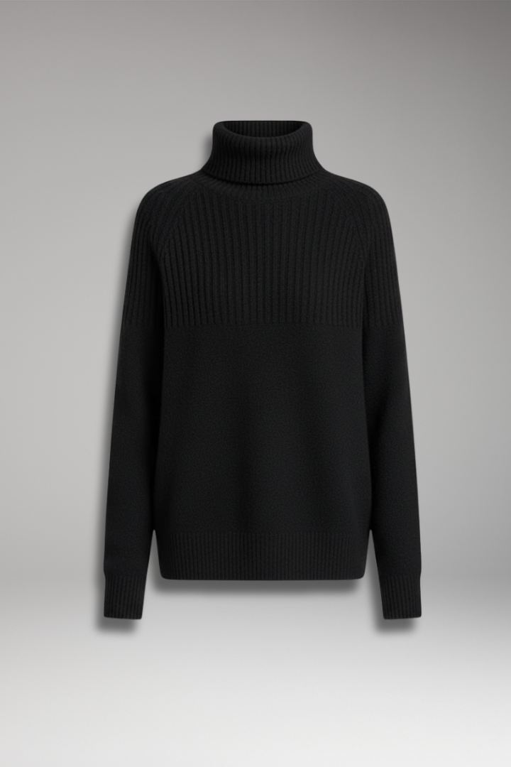 Women's Turtleneck Sweater Ribbed Knit - Vonnera