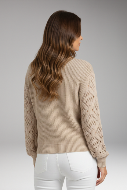 Women's V-Neck Sweater Textured Knit