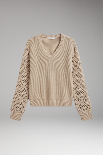 Women's V-Neck Sweater Textured Knit - Vonnera