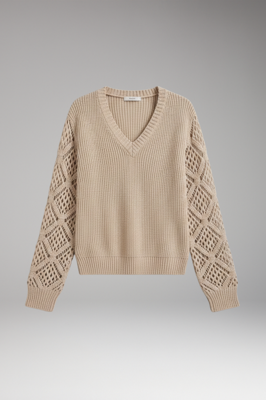 Women's V-Neck Sweater Textured Knit - Vonnera