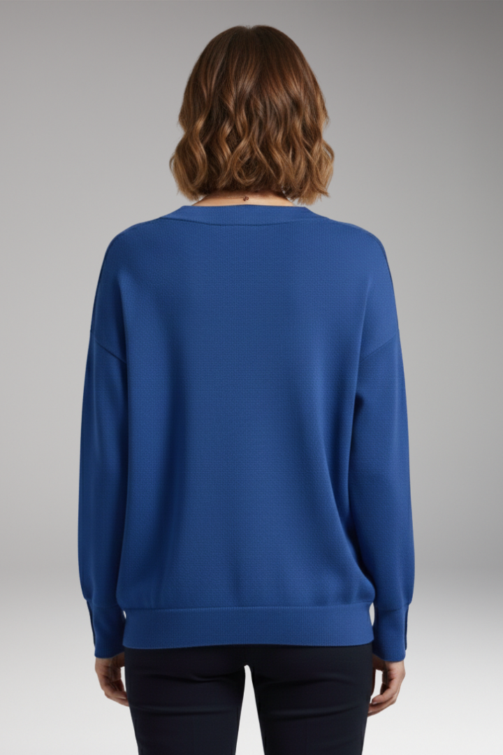 Women's V-Neck Sweater Dropped Shoulders