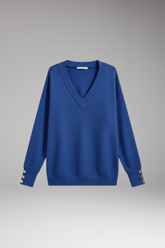 Women's V-Neck Sweater Dropped Shoulders - Vonnera