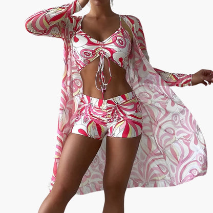 Women's One-Piece Swimsuit Swirl Print Front Panel